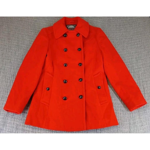 Mackintosh Size 6 Red Wool Authentic Peacoat Coat Jacket Union Made in USA - Picture 5 of 12